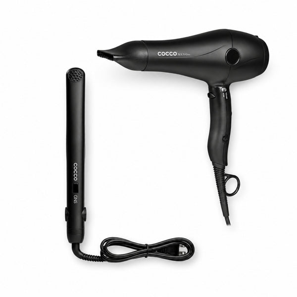 Cocco GNS 1″ Flat Iron V3 with Cocco Nano Pro Hair Dryer Bundle