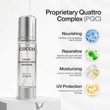 Hair Styling & Smooth Finish Bundle – with Cocco Aura Brush Set (White) + Cocco Hair Perfecting Serum 3.4 oz