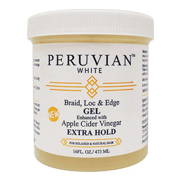 Peruvian White Braids Loc Edge Gel Apple Cider Vinegar Extra Hold 16 Oz