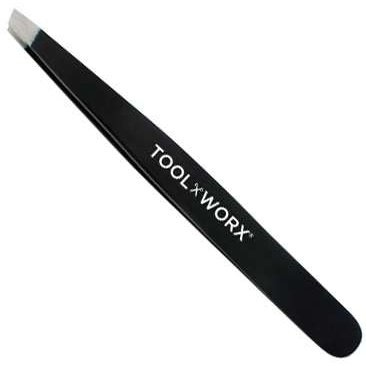 Toolworx Tweezers Slanted Black